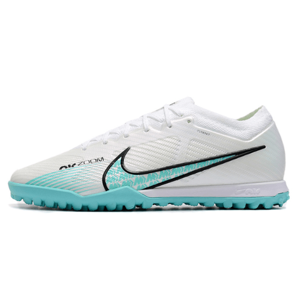Nike Zoom Mercurial Vapor 15 Elite White and Light Blue Turf TF Football Boot