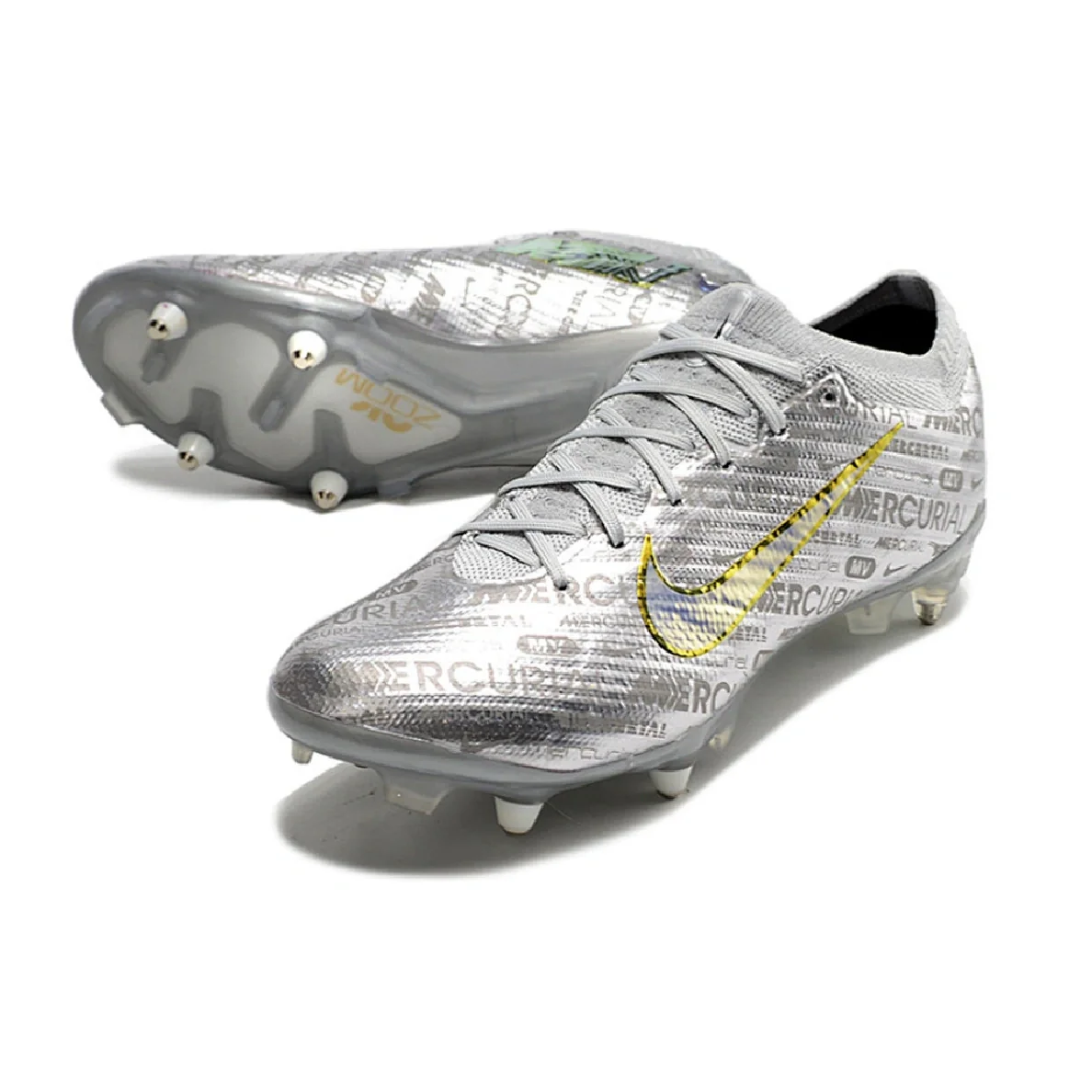 Nike Zoom Mercurial Vapor 15 Elite Silver Aluminum Studs SG Football Boot