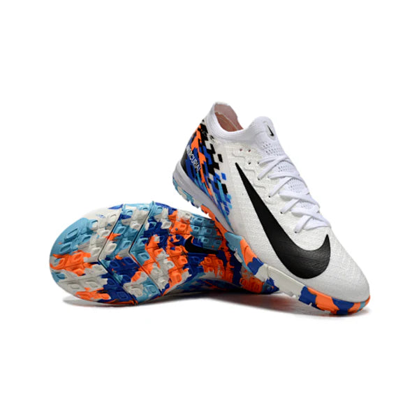 Botas de fútbol Nike Zoom Mercurial Vapor 16 Elite Turf TF para niños, color blanco y azul