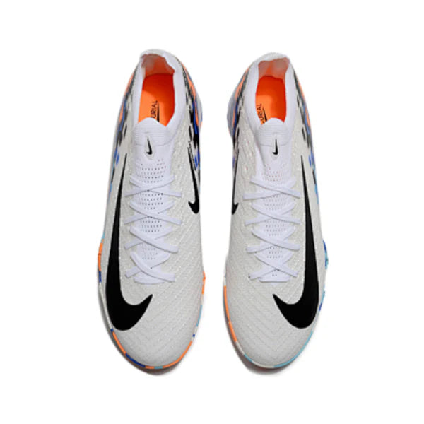 Botas de fútbol Nike Zoom Mercurial Vapor 16 Elite Turf TF para niños, color blanco y azul