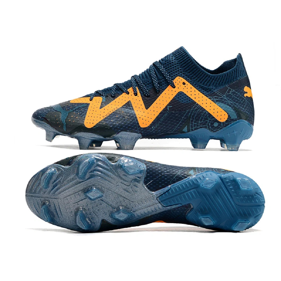 Botas de fútbol Puma Future Ultimate DNA Pack FG para terreno firme, color blanco y negro