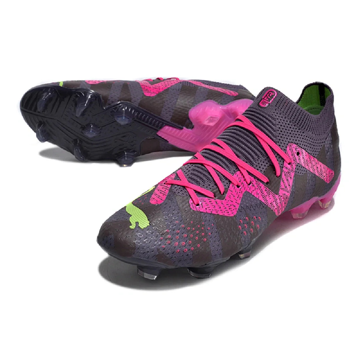 Botas de fútbol Puma Future Ultimate Firm Ground FG en morado y rosa