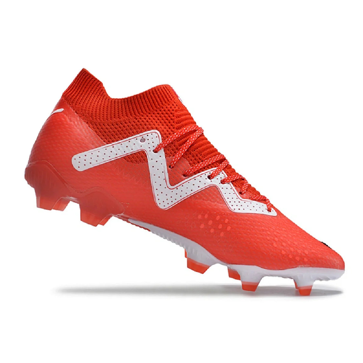 Botas de fútbol Puma Future Ultimate FG para terreno firme, color rojo y blanco
