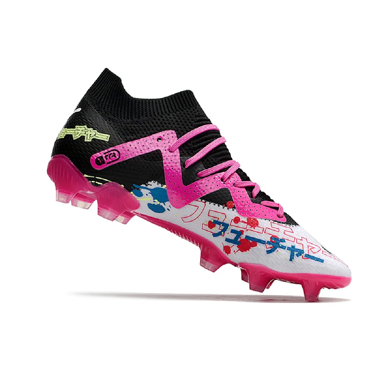 Botas de fútbol Puma Future Ultimate Tokyo Pack FG para terreno firme, color negro y amarillo