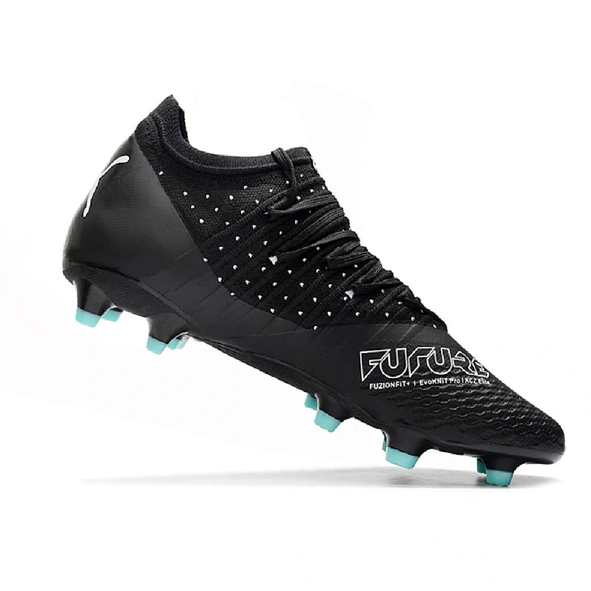 Botas de fútbol Puma Future Z 1.3 FG para terreno firme, color negro y azul claro