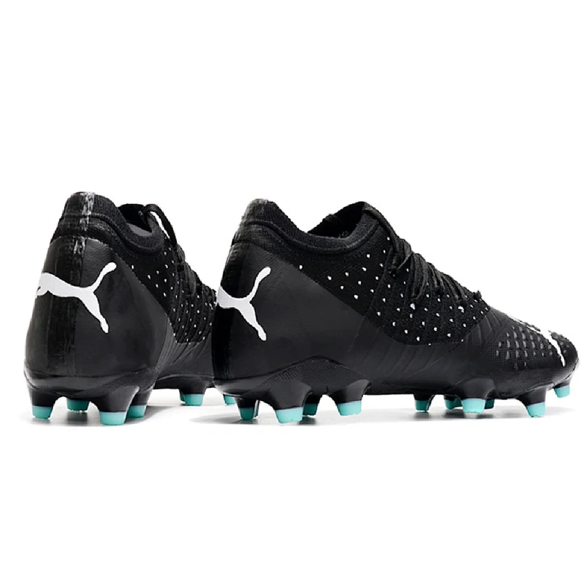 Botas de fútbol Puma Future Z 1.3 FG para terreno firme, color negro y azul claro