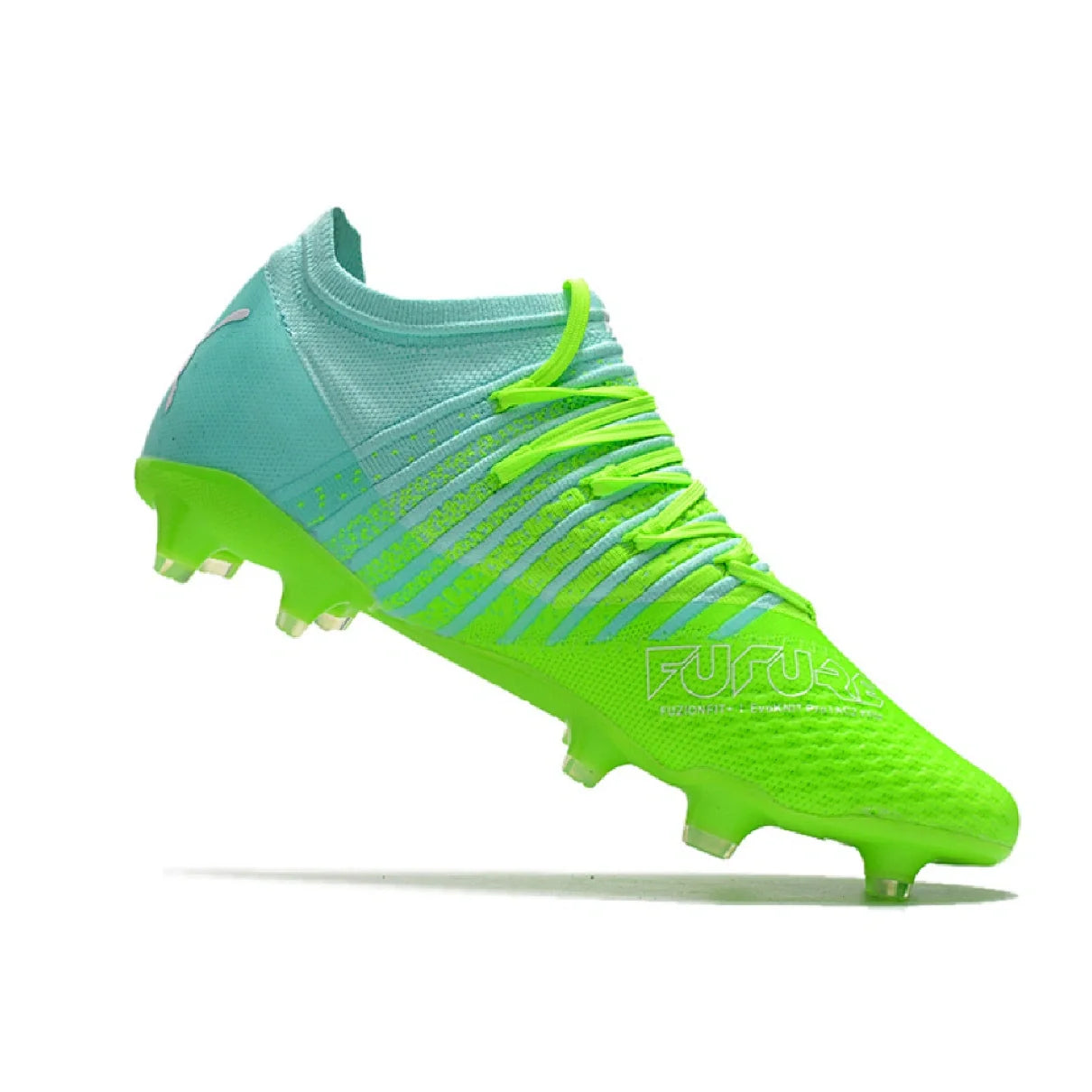 Botas de fútbol Puma Future Z 1.3 FG para terreno firme azul y verde