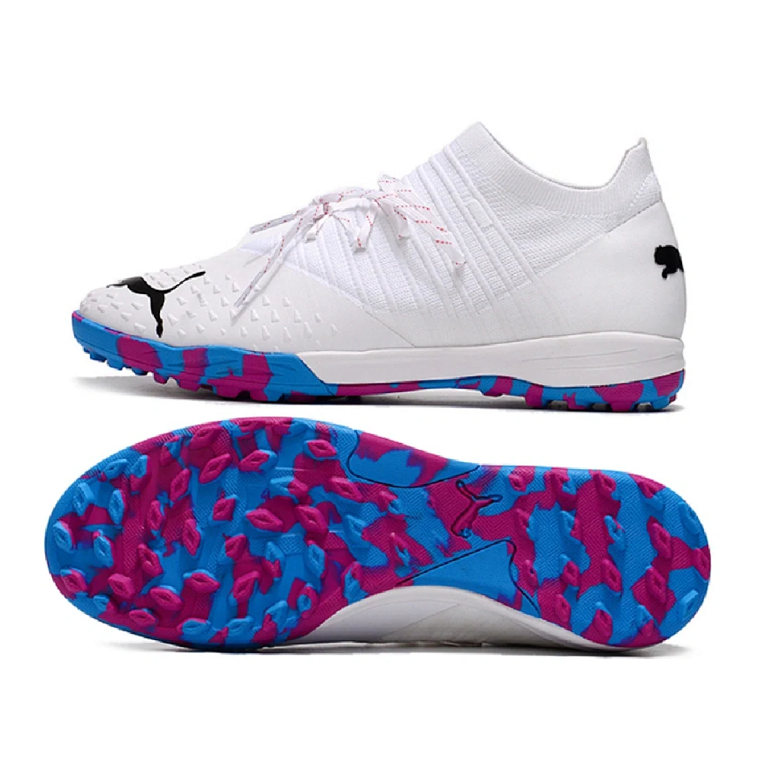 Puma Future Z 1.3 Turf TF White Pink and Blue Football Boot