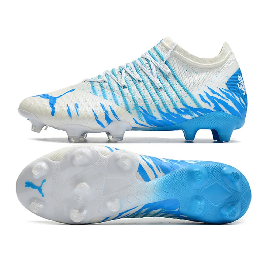 Puma Future Z 1.3 White and Blue Firm Ground FG Football Boot