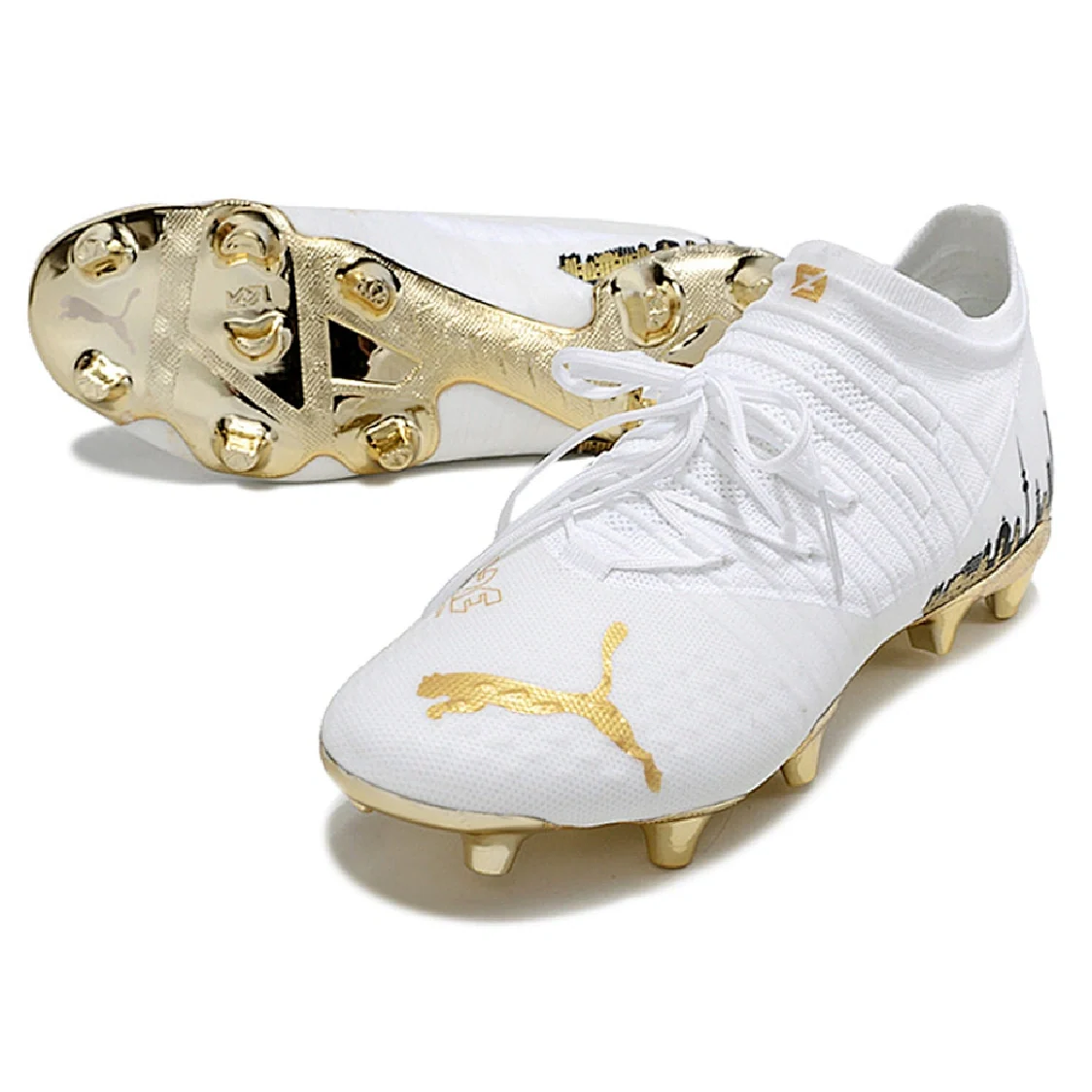 Puma Future Z1.3 White and Gold Firm Ground FG Football Boot