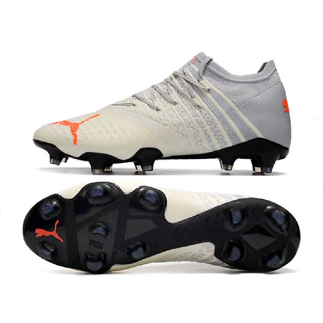 Puma Future Z 1.3 White and Gray Firm Ground FG Football Boot