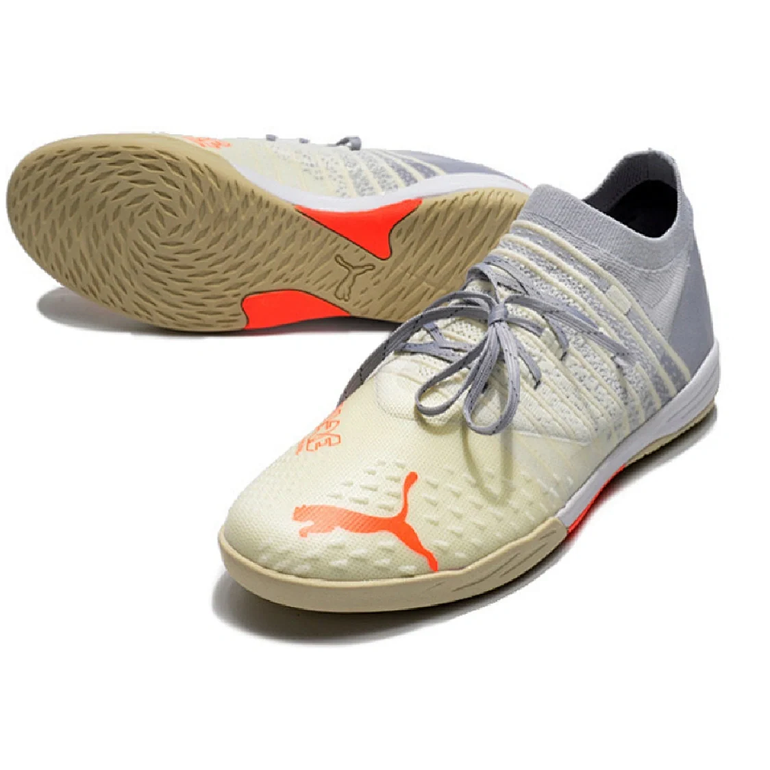 Puma Future Z 1.3 White and Gray Indoor IC Football Boot