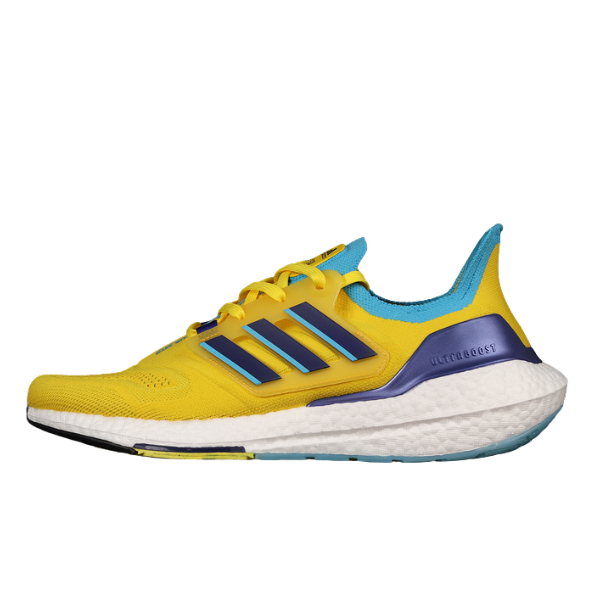 Zapatillas de running Adidas Ultraboost en amarillo claro, morado y azul 