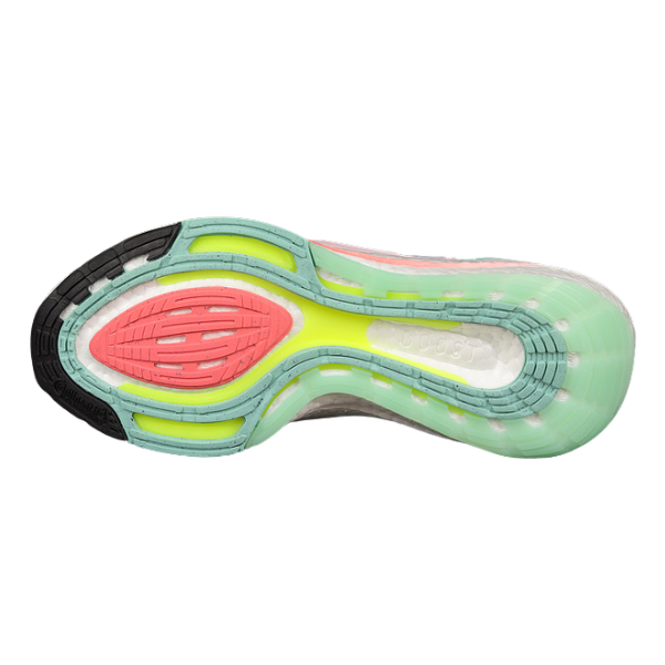 Zapatillas de running Adidas Ultraboost en gris claro, morado, naranja y verde 