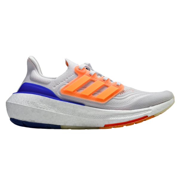 Zapatillas de running Adidas Ultraboost Light en blanco, azul y naranja 