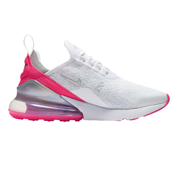 Zapatillas Nike Air Max 270 React blancas y fucsias con láser