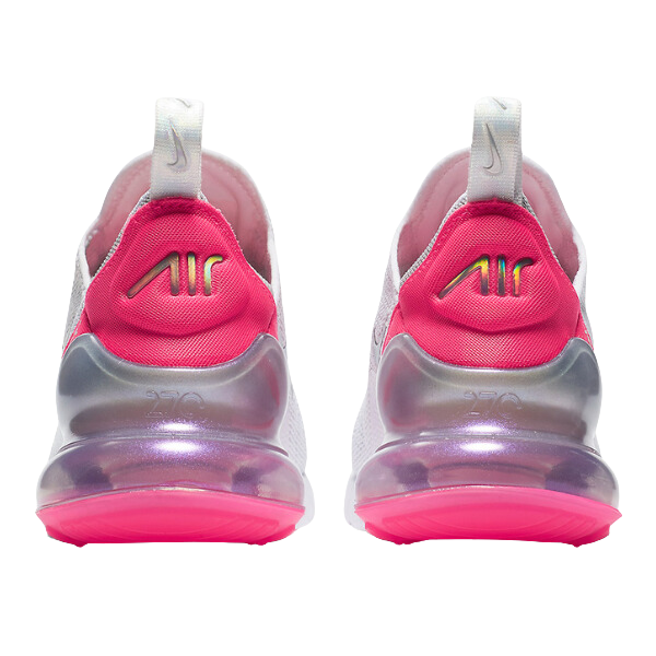 Zapatillas Nike Air Max 270 React blancas y fucsias con láser
