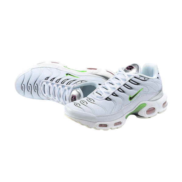 Nike Air Max Plus TN Zapatillas casuales blancas, plateadas y verdes