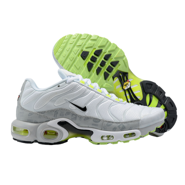 Nike Air Max Plus TN Zapatillas casuales blancas, grises y verdes