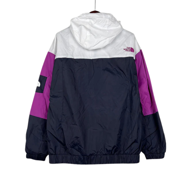 Chaqueta cortavientos The North Face blanca, rosa y azul