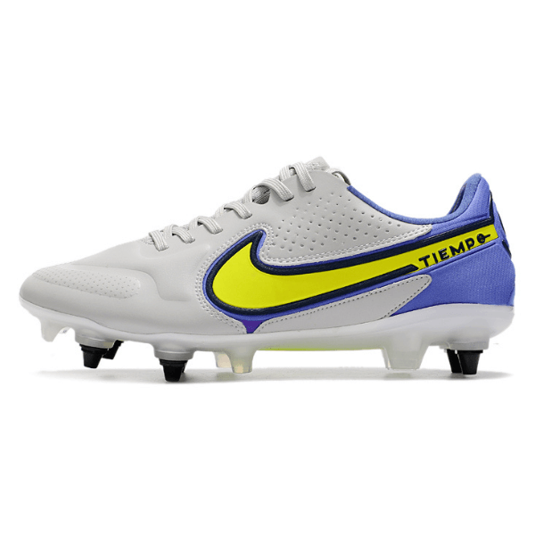 Nike Tiempo Legend 9 Elite Anti Clog White and Blue Soft Ground SG Football Boot