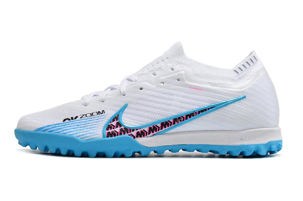 Nike Zoom Mercurial Vapor 15 Elite White Blue and Pink Turf TF Football Boot