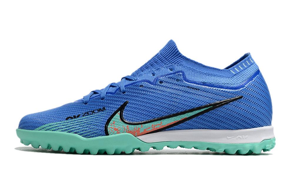Nike Zoom Mercurial Vapor 15 Elite Blue and Green Turf TF Football Boot